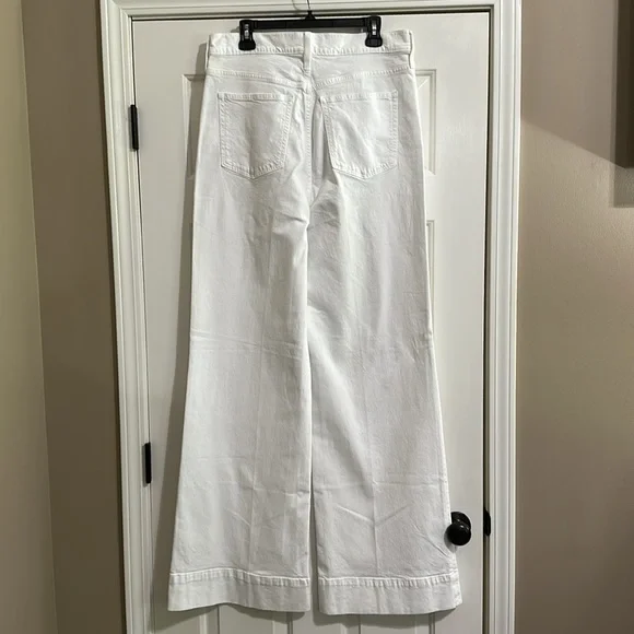 J.Crew The Tall High Rise Wide Leg Denim Trouser in White (31 Tall) - Picture 7 of 9